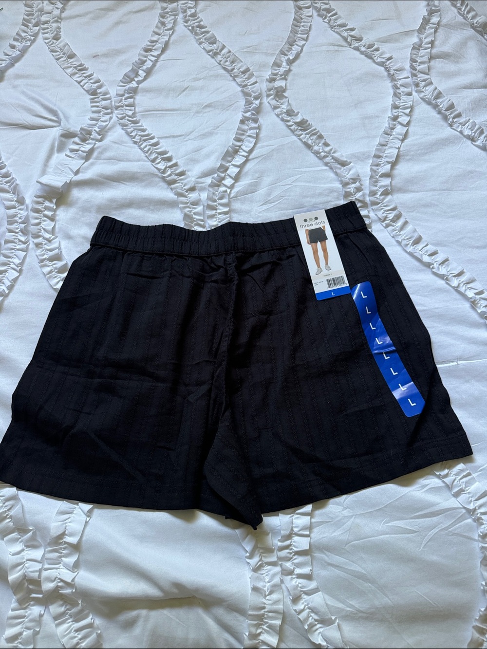 Three Dots Black Elastic-Waist Women's Shorts